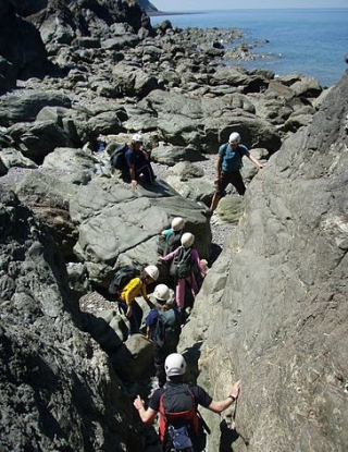 Climbing to the cliffs